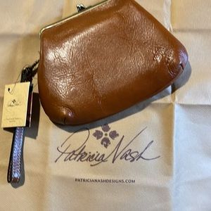 Patricia Nash Designs Clutch Italian Savena Tan Leather Wristlet NWT